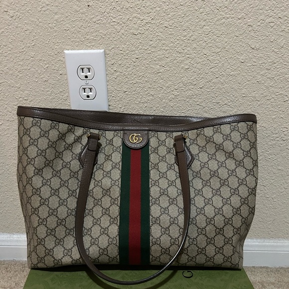 Gucci Beige and Brown Tote Bag with Wallet - Picture 3 of 4